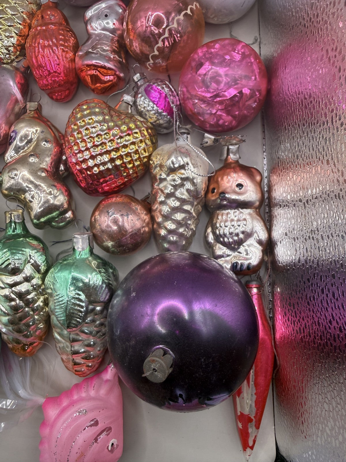 Soviet Glass Christmas Ornaments Set of 40, Vintage USSR (Lot 6) - photo 3
