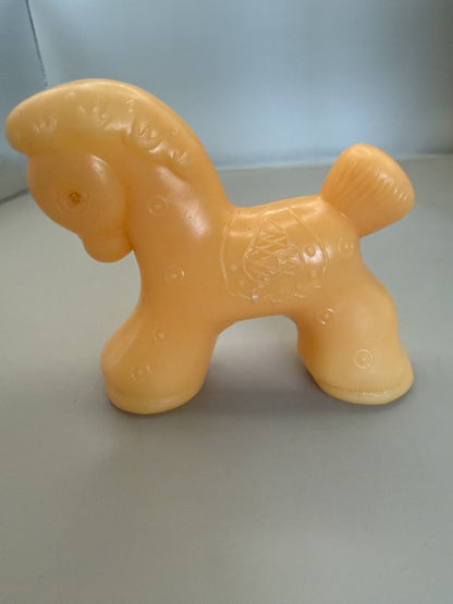 Soviet Rubber Squeaky Toy Horse with Saddle - photo 3