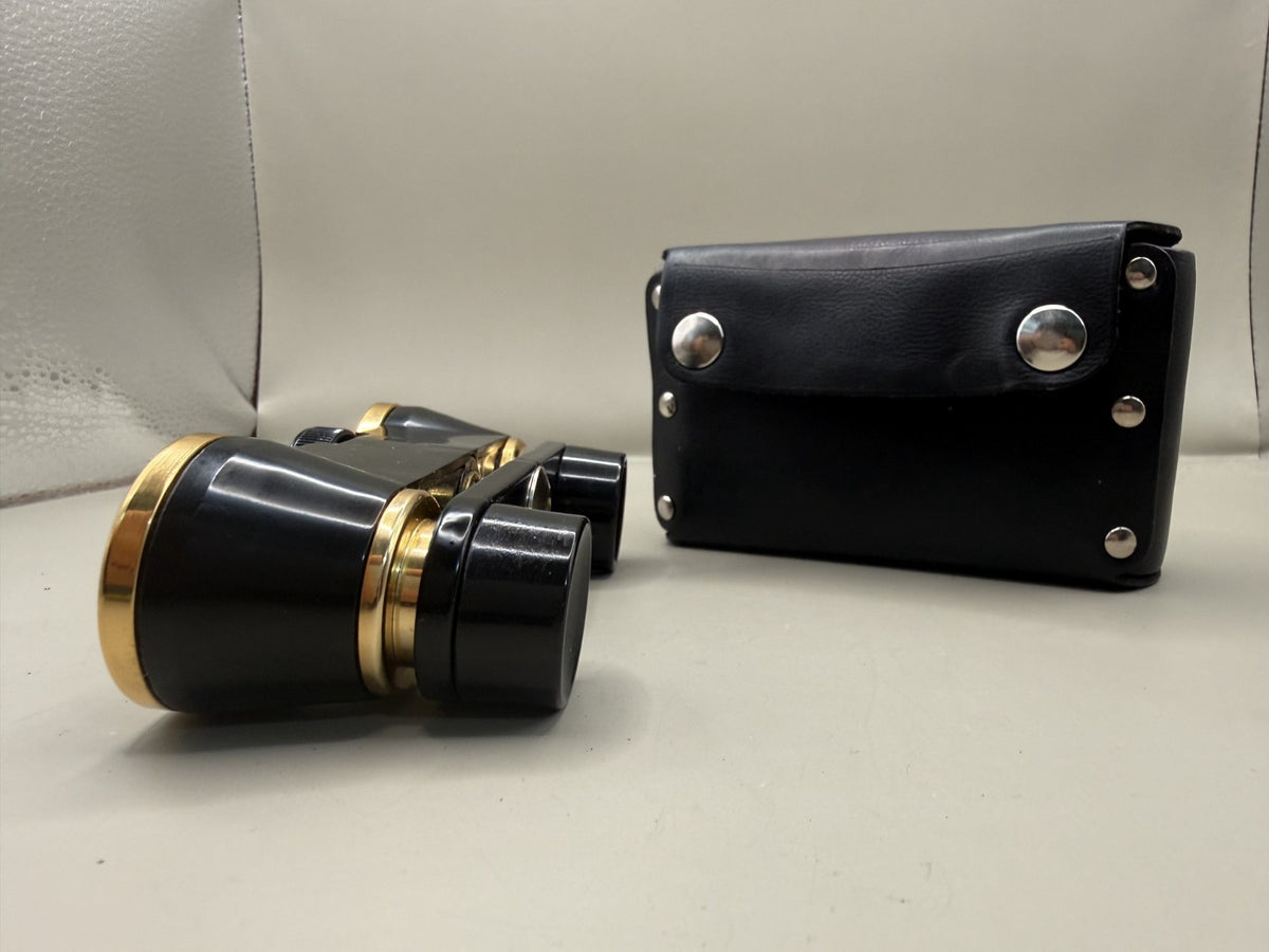 Soviet Opera Glasses, Black & Gold-Tone Theater Binoculars with Case - photo 5
