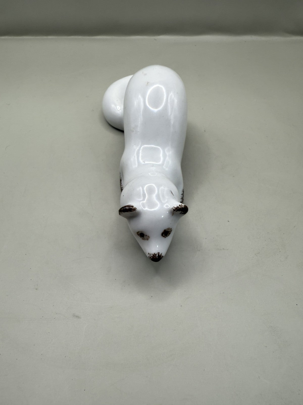 Soviet Porcelain Figurine White Mink (Stoat), Vintage USSR - photo 4