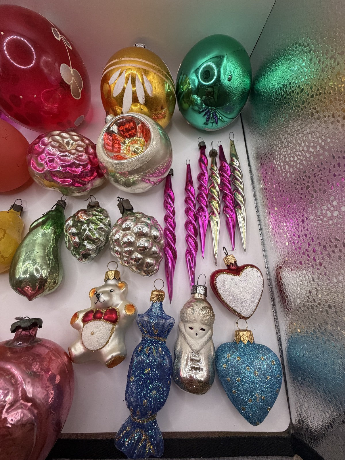Soviet Glass Christmas Ornaments Lot of 30, Baubles & Figures (Lot 30) - photo 2