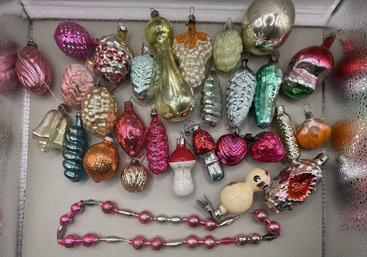 Soviet Glass Christmas Ornaments Set of 29, Vintage USSR (Lot 7) - photo 1