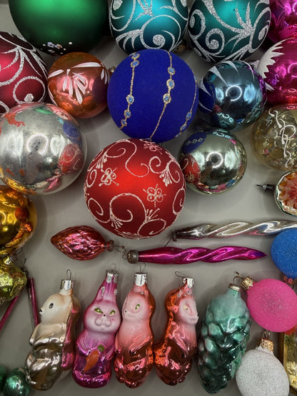 Soviet Glass Christmas Ornaments Set of 36, Vintage USSR (Lot 14) - photo 5