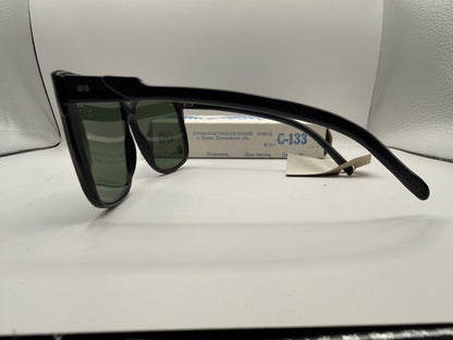 Vintage Soviet-Style Sunglasses C-133 Black, 1992, NOS in Box - photo 6