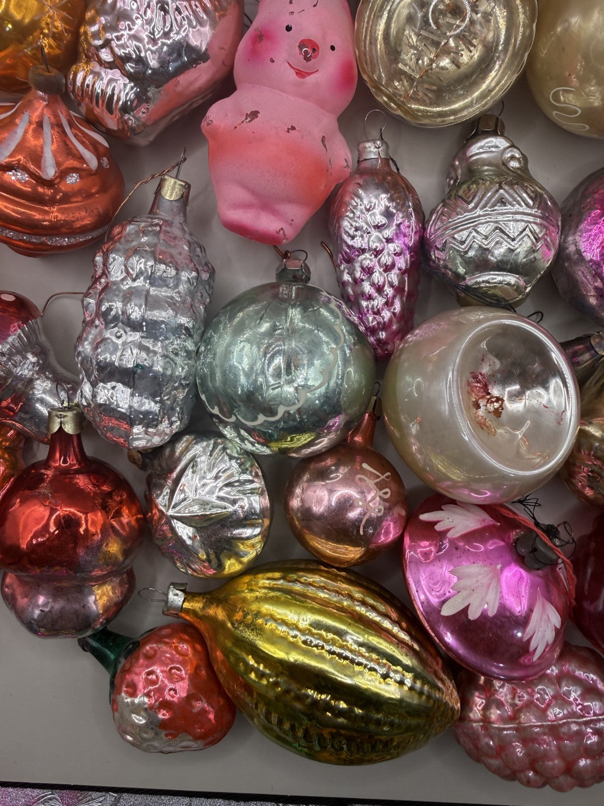 Soviet Glass Christmas Ornaments Set of 40, Vintage USSR (Lot 5) - photo 4