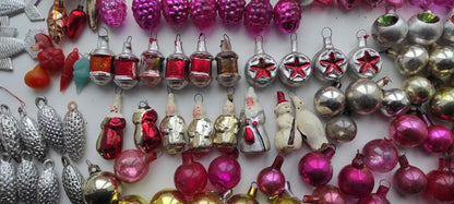 Soviet Mini Christmas Ornaments Lot of 154+, Glass, Mixed - photo 4