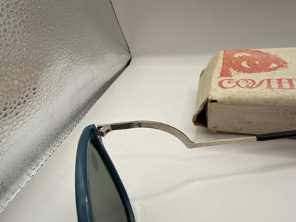 Vintage Soviet-Style Sunglasses C-140 Dark Blue Metal, 1990s, NOS - photo 11