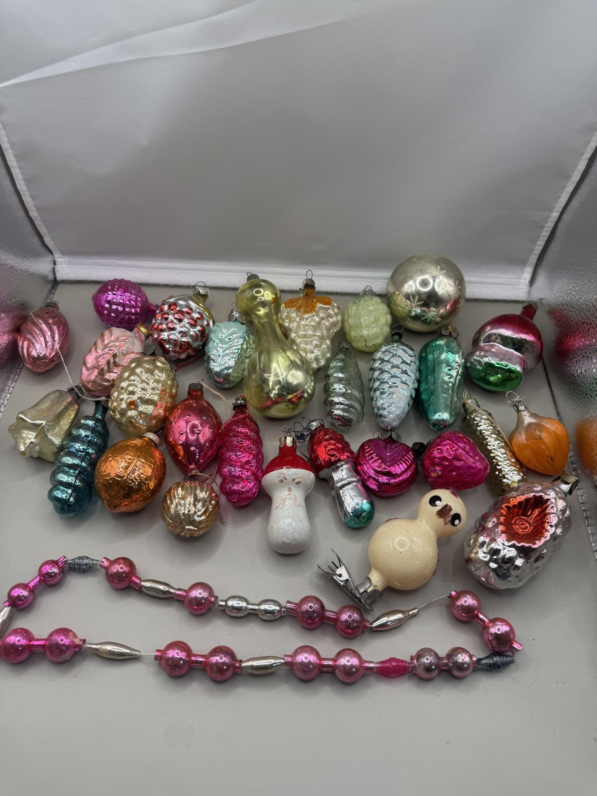 Soviet Glass Christmas Ornaments Set of 29, Vintage USSR (Lot 7) - photo 2