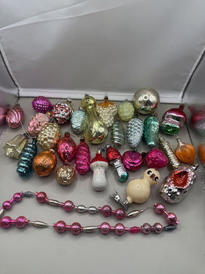 Soviet Glass Christmas Ornaments Set of 29, Vintage USSR (Lot 7) - photo 2