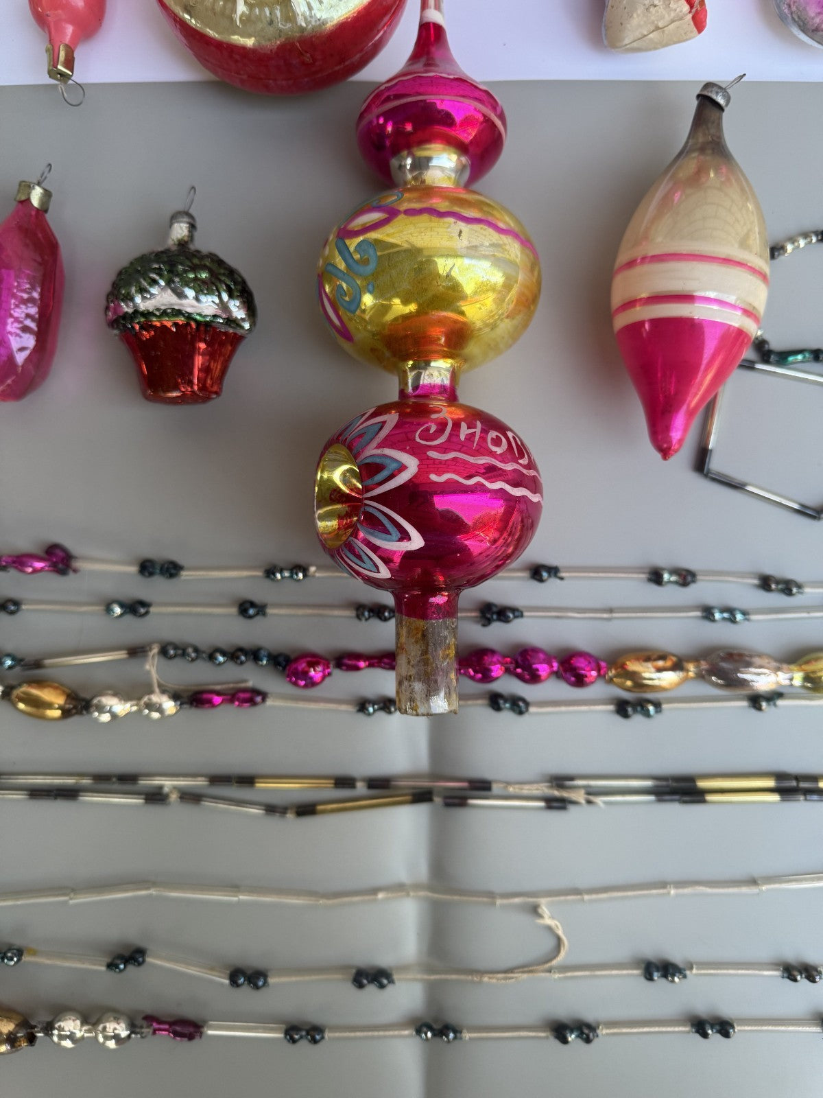 Soviet Glass Christmas Ornaments with Tree Topper, Vintage USSR (Lot 11) - photo 8