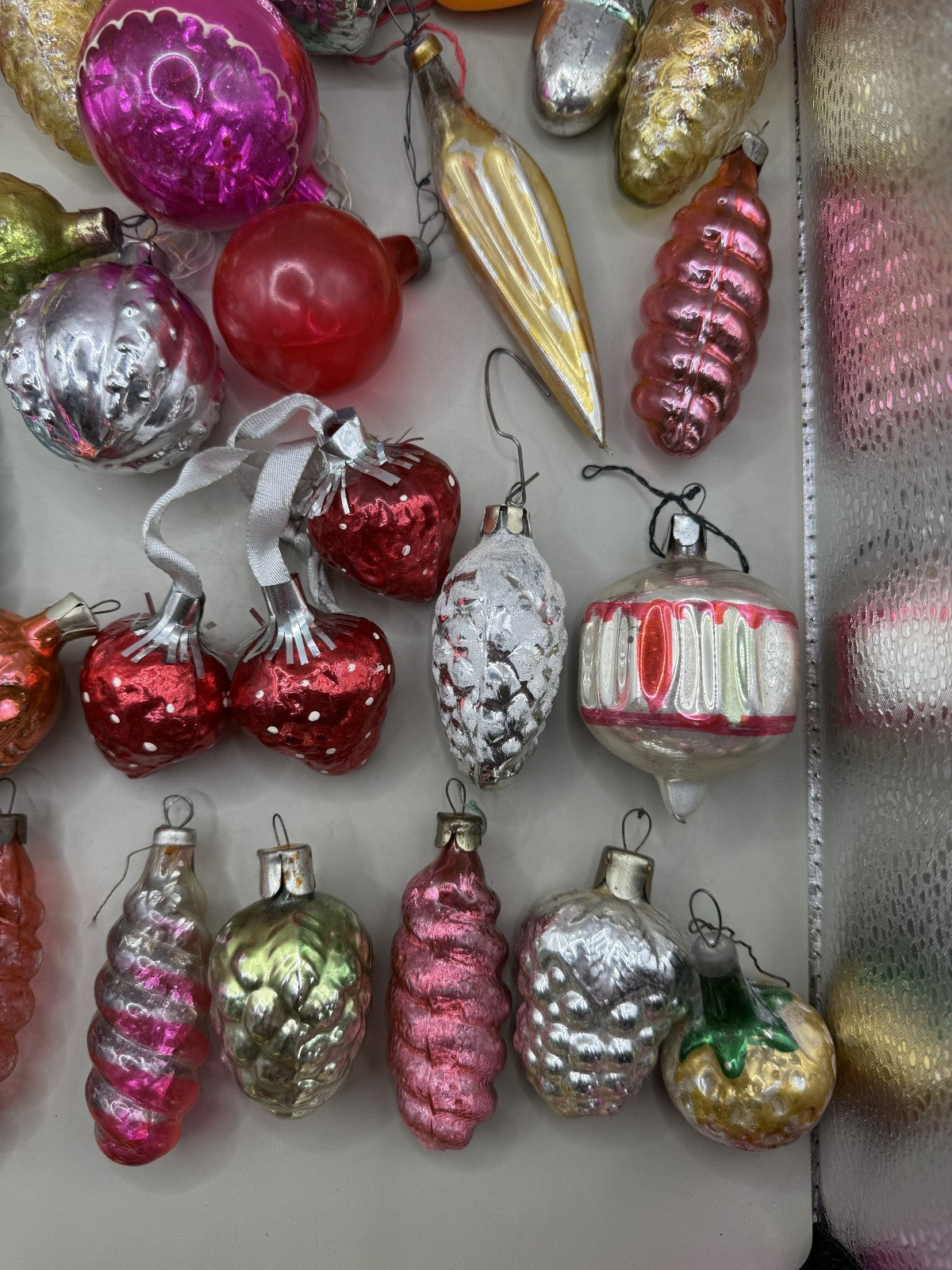 Soviet Glass Christmas Ornaments Lot of 39, Vintage USSR (Lot 1) - photo 3
