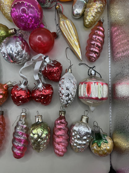 Soviet Glass Christmas Ornaments Lot of 39, Vintage USSR (Lot 1) - photo 3