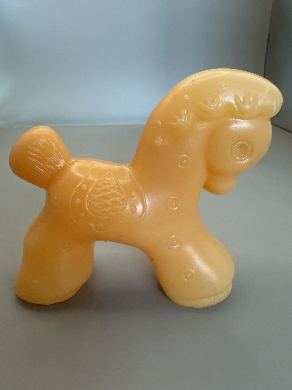 Soviet Rubber Squeaky Toy Horse with Saddle - photo 1