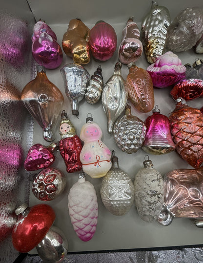 Soviet Glass Christmas Ornaments Lot of 40, Vintage USSR (Lot 21) - photo 4