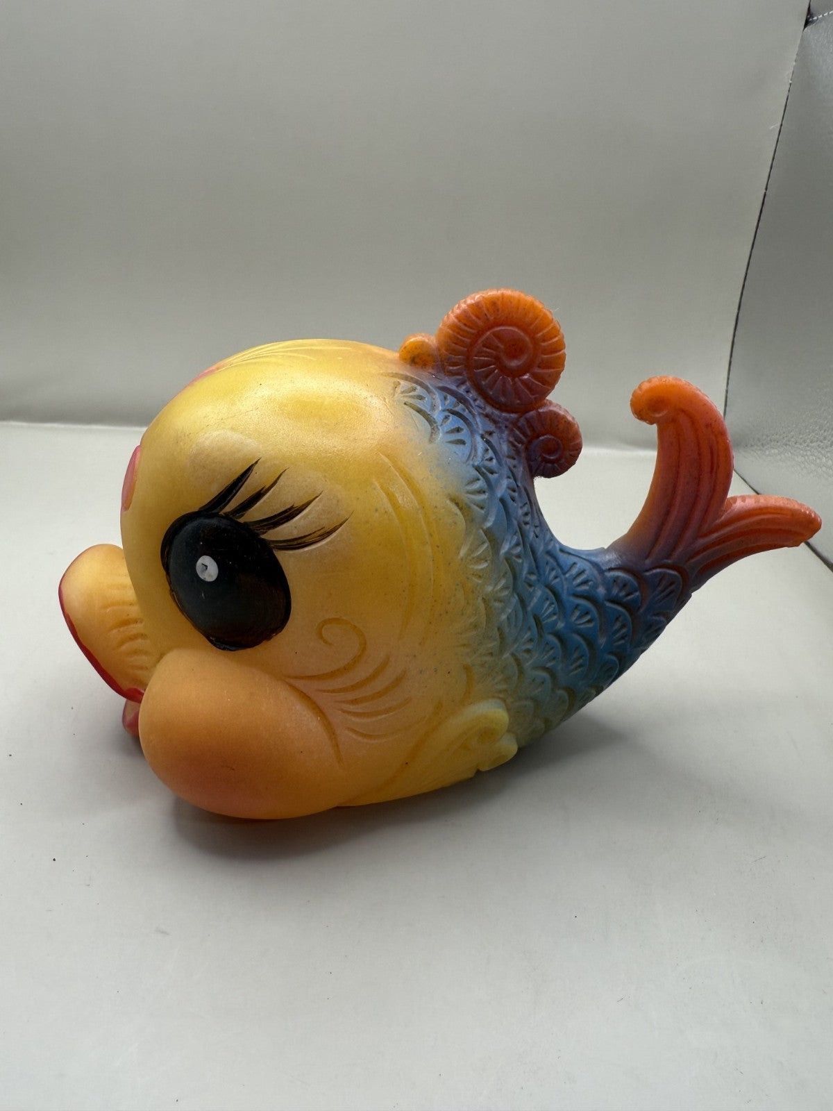 Soviet Rubber Squeaky Toy Fish, Vintage USSR Bath Toy - photo 1