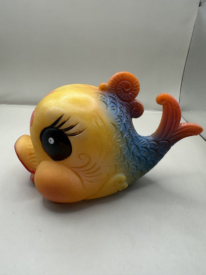 Soviet Rubber Squeaky Toy Fish, Vintage USSR Bath Toy - photo 1