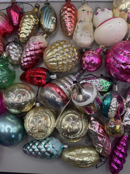 Soviet Glass Christmas Ornaments Lot of 40, Vintage USSR (Lot 3) - photo 4