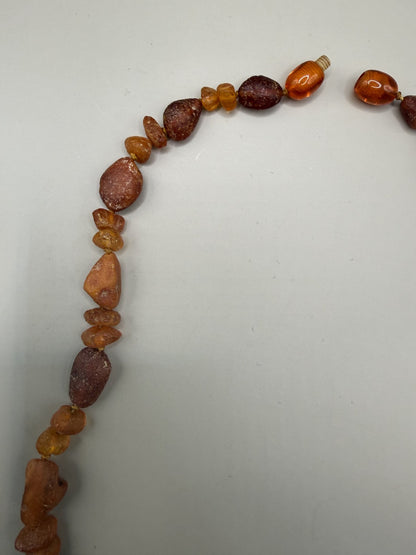 Vintage Baltic Amber Bead Necklace, Raw Stones, 43 cm, USSR - photo 6