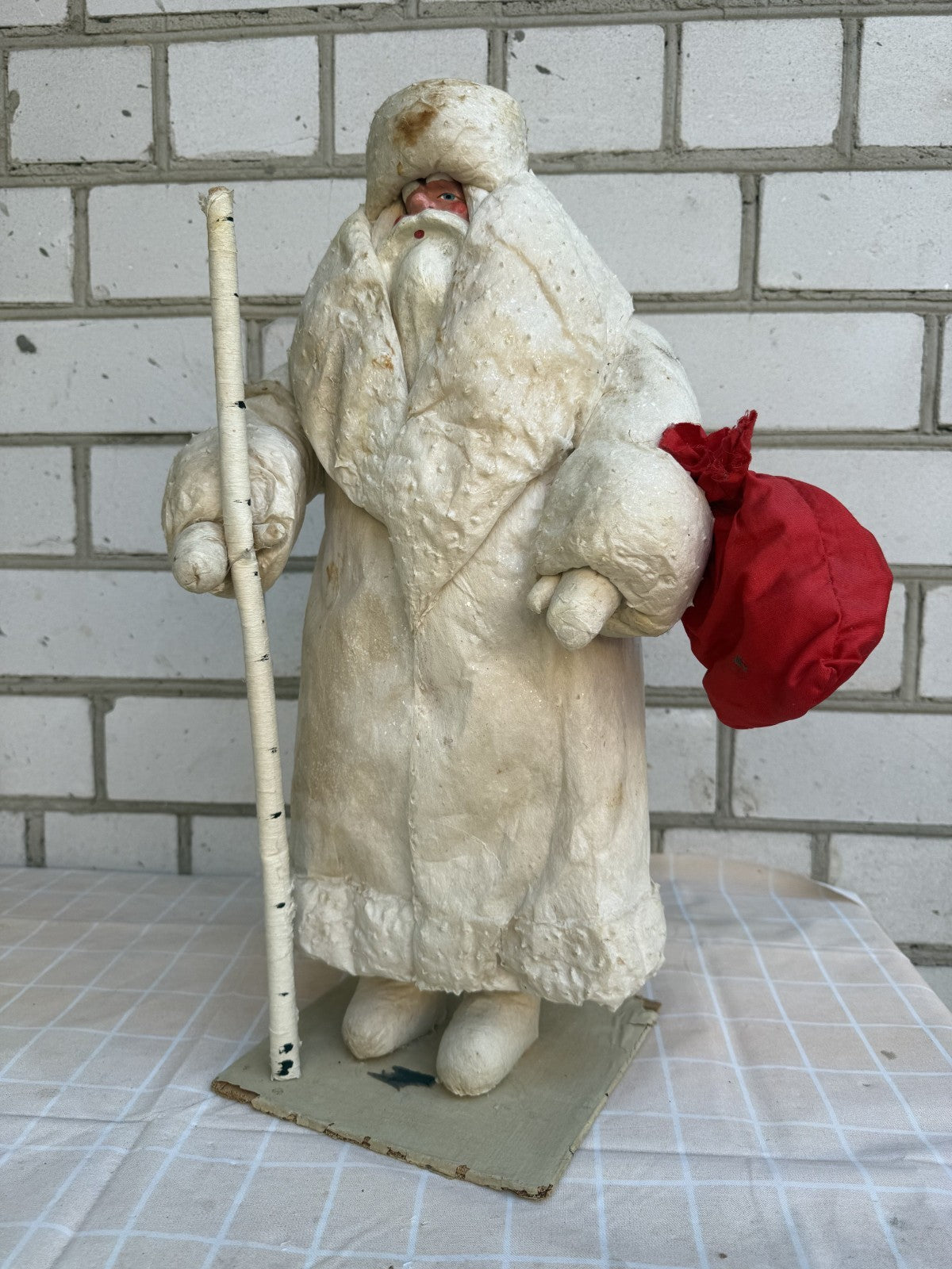 Soviet Cotton Ded Moroz Figure 50 cm, 1960s, Original Label - photo 1