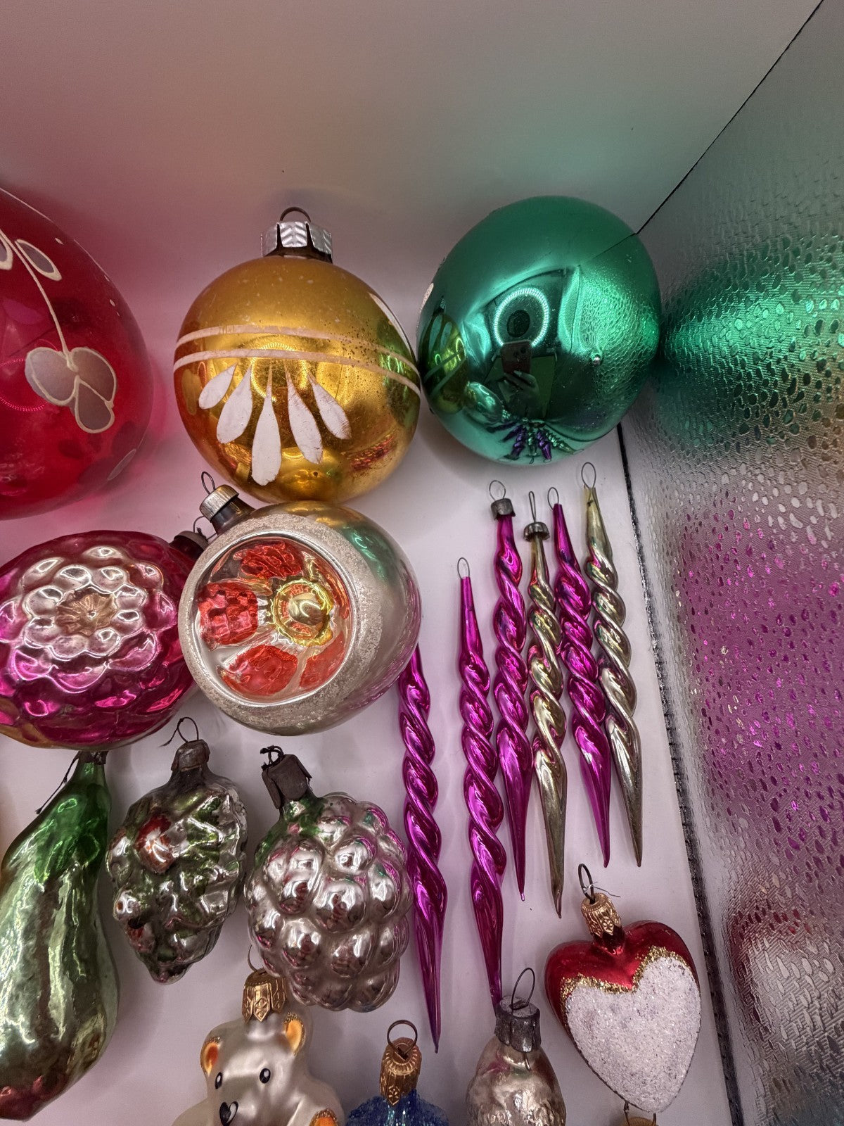 Soviet Glass Christmas Ornaments Lot of 30, Baubles & Figures (Lot 30) - photo 3