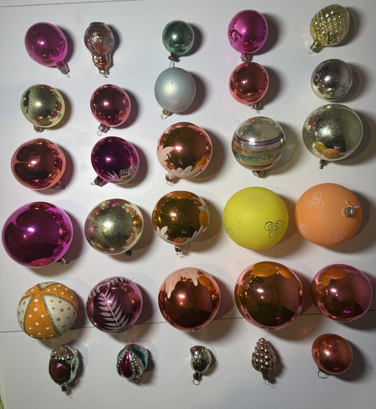 Soviet Glass Christmas Ornaments Lot of 30 Baubles (Lot 31) - photo 1