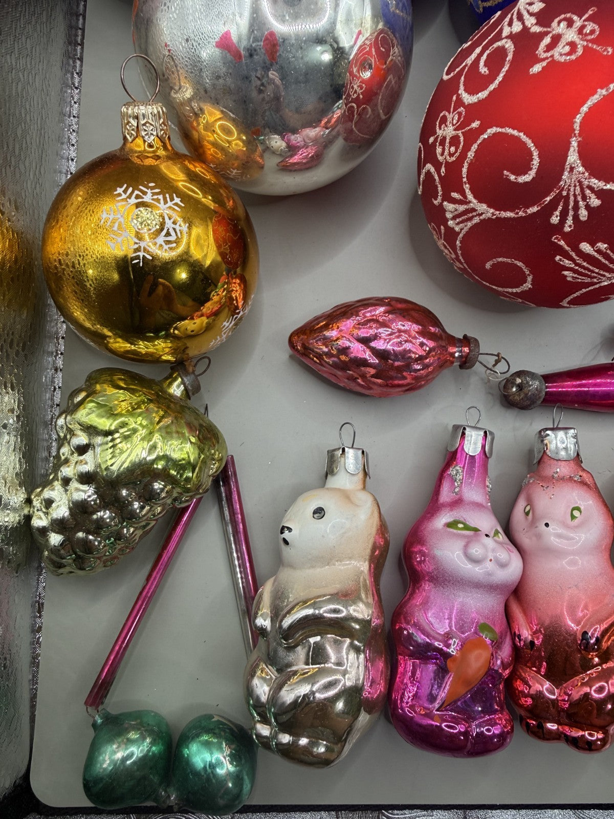 Soviet Glass Christmas Ornaments Set of 36, Vintage USSR (Lot 14) - photo 8
