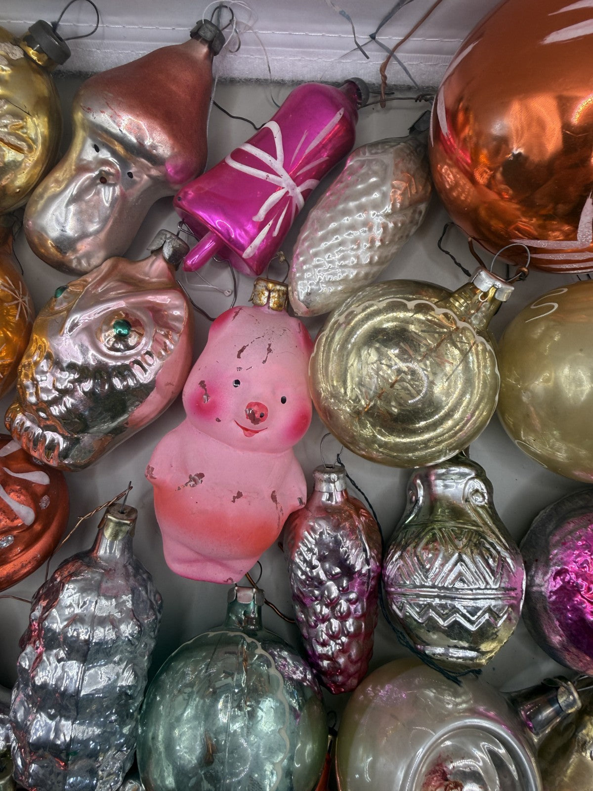 Soviet Glass Christmas Ornaments Set of 40, Vintage USSR (Lot 5) - photo 7