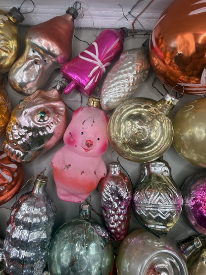 Soviet Glass Christmas Ornaments Set of 40, Vintage USSR (Lot 5) - photo 7